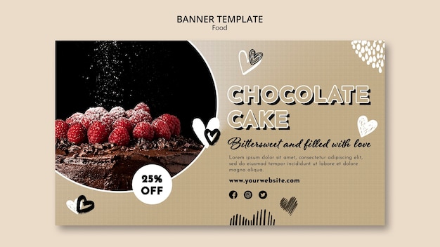 Free PSD horizontal banner template for chocolate sweets