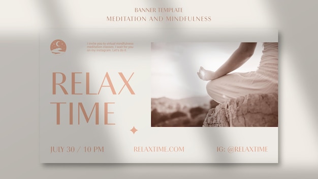 Free PSD horizontal banner template for contemplation