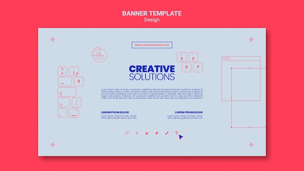 Free PSD horizontal banner template for creative business solutions