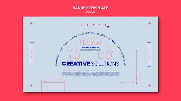 Free PSD horizontal banner template for creative business solutions