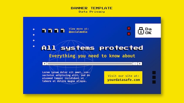 Horizontal banner template for cyber security service