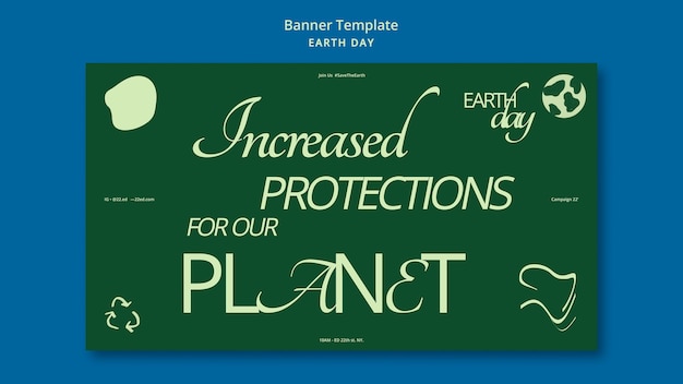 Horizontal banner template for earth day celebration