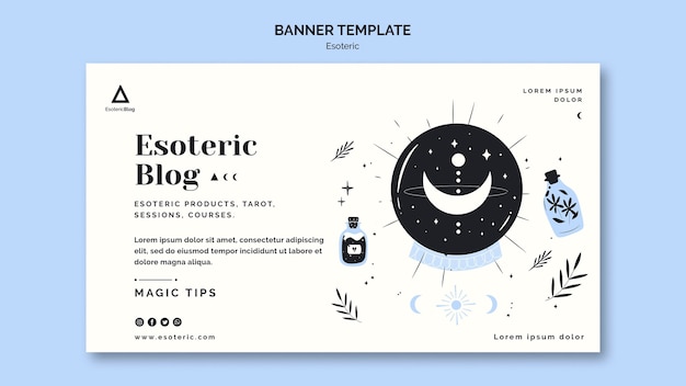 Free PSD horizontal banner template for esoteric blog