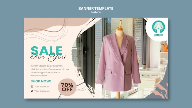 Free PSD horizontal banner template for fashion collection