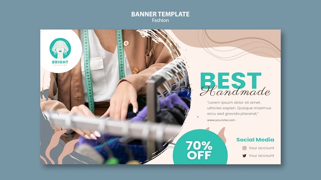 Free PSD horizontal banner template for fashion collection