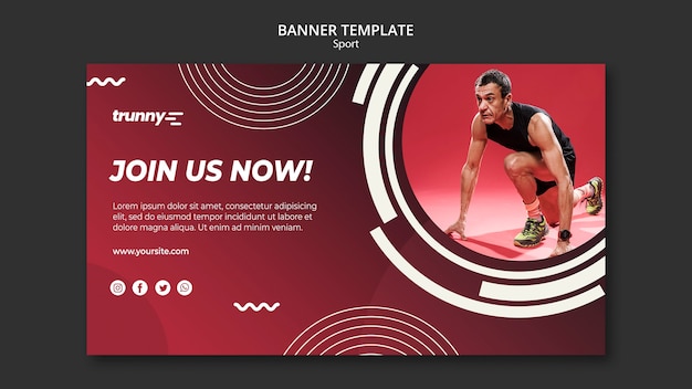 Horizontal banner template for fitness