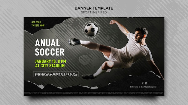 Free PSD horizontal banner template for football club