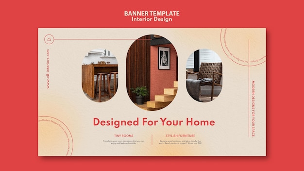 Horizontal banner template for interior design