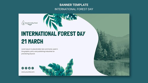 Horizontal banner template for internation forest day celebration