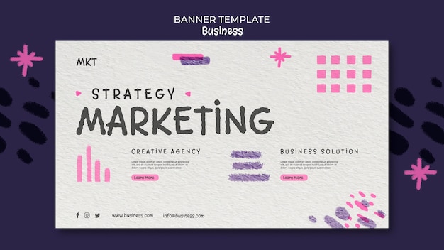 Free PSD horizontal banner template for marketing agency