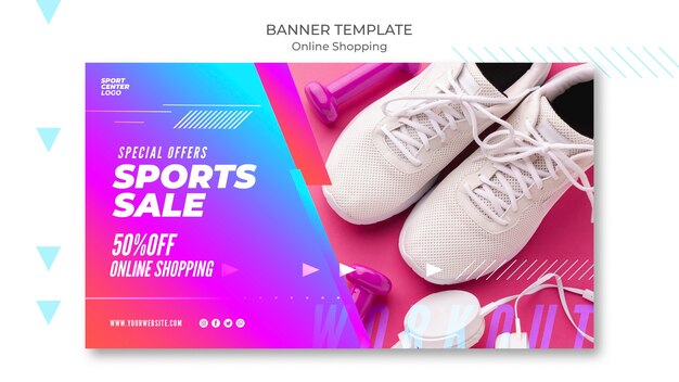 Horizontal banner template for online sports sale