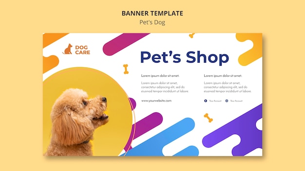 Horizontal banner template for pet shop business