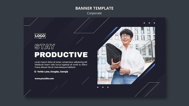 Horizontal banner template for professional business corporation