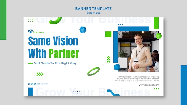 Free PSD horizontal banner template for professional business growth