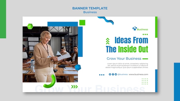 Horizontal banner template for professional business growth