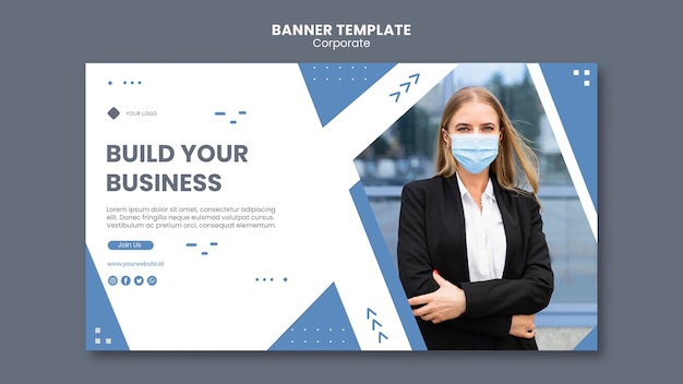 Horizontal banner template for professional business