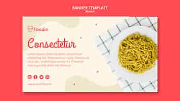 Free PSD horizontal banner template for restaurant