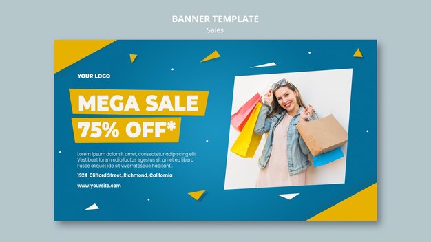 Horizontal banner template for retail sale