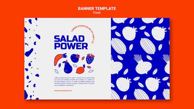 Free PSD horizontal banner template for salad power