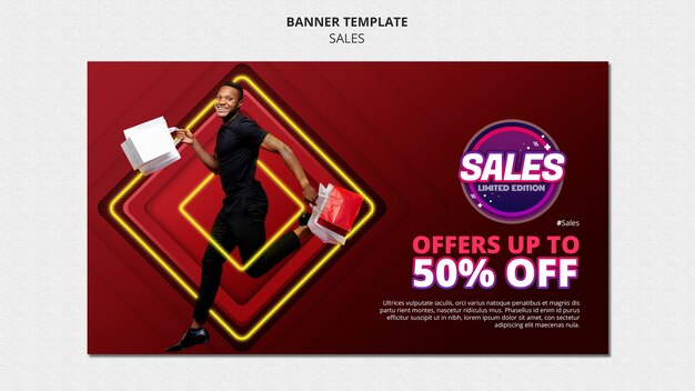 Horizontal banner template for sales