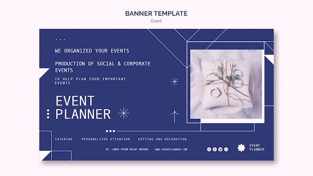 Free PSD horizontal banner template for social and corporate event planning