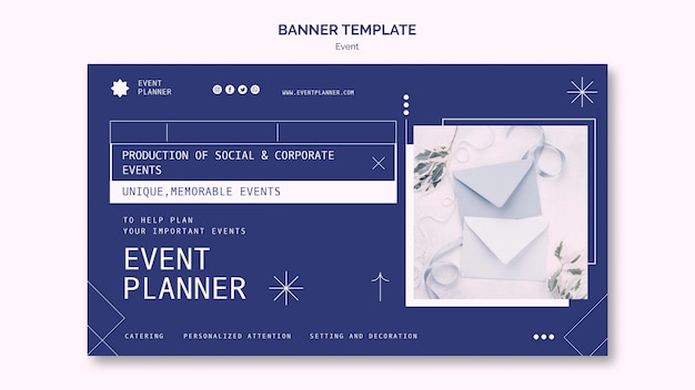 Free PSD horizontal banner template for social and corporate event planning