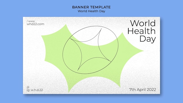 Free PSD horizontal banner template for world health day