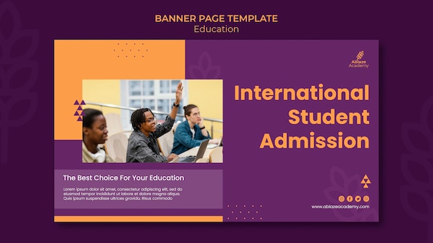 Free PSD horizontal banner for university education