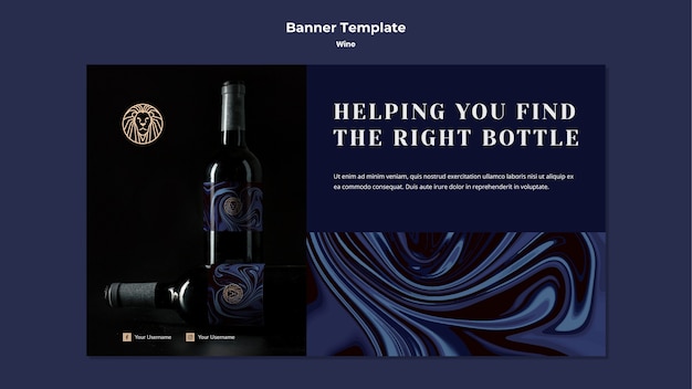 Free PSD horizontal banner for wine business