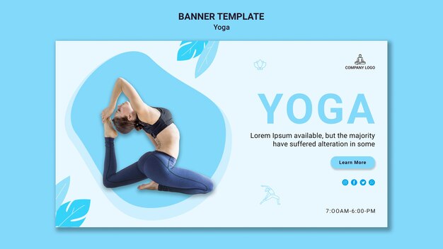 Horizontal banner for yoga exercise