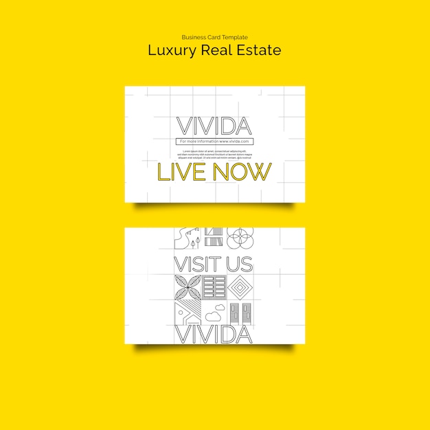 Free PSD horizontal business card template for luxury real estate