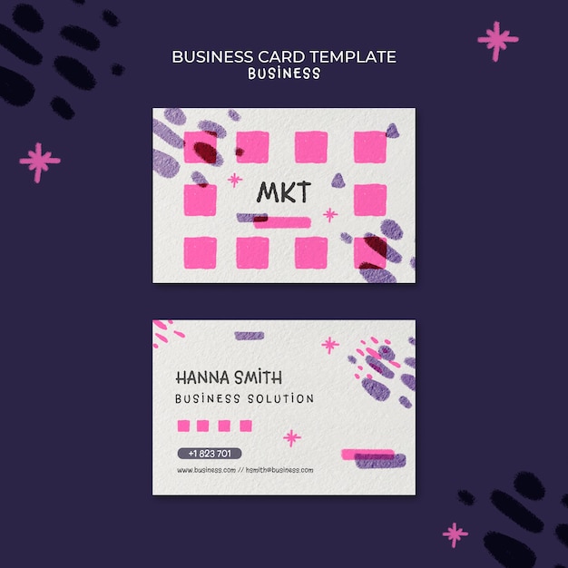 Horizontal business card template for marketing agency