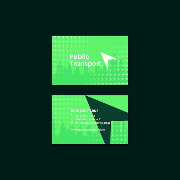 Free PSD horizontal business card template for transport and commuting