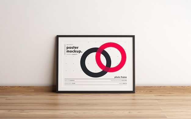 Horizontal Framed poster template mockup