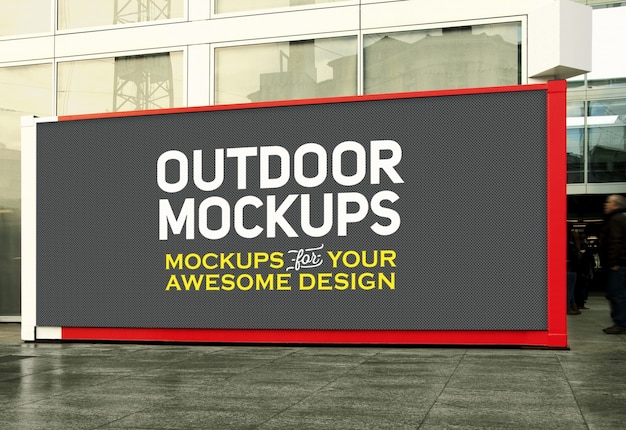 Free PSD horizontal outdoor panel mock up