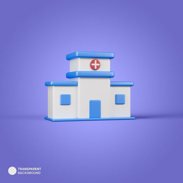 Hospital icon Isolated 3d render Illustration