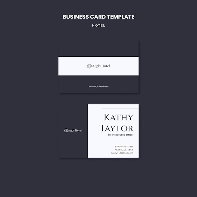 Free PSD hotel business card design template