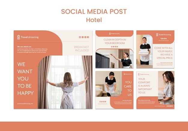 Free PSD hotel social media post template