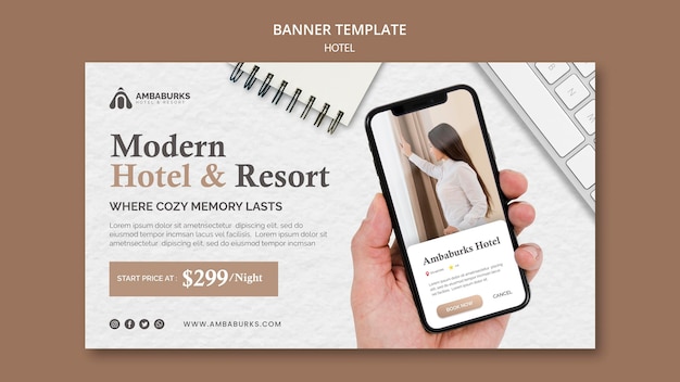 Hotel template design banner