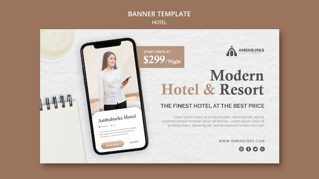 Hotel template design banner