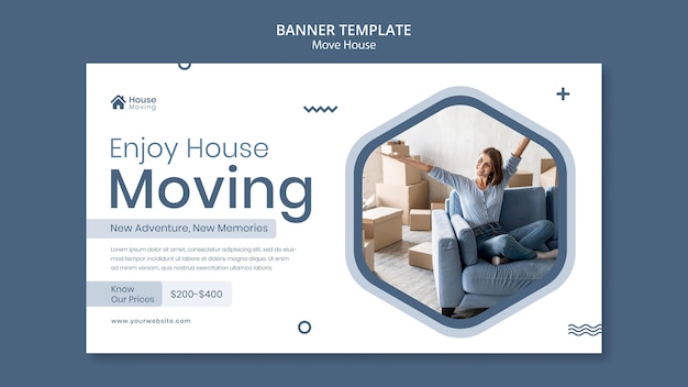 Free PSD house moving service banner template