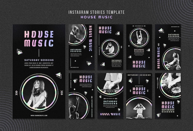 Free PSD house music ad instagram stories template