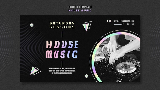 Free PSD house music ad template banner