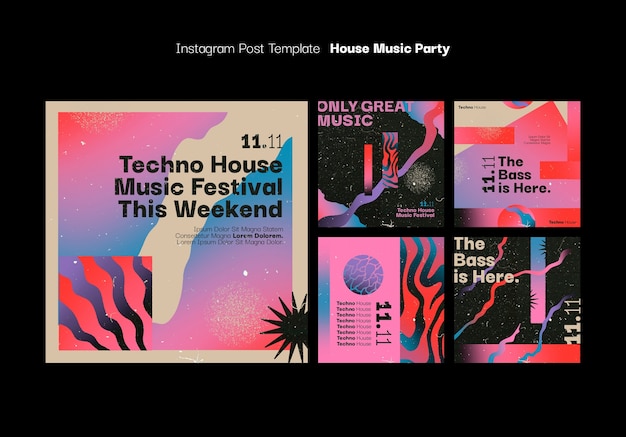 House music party template design