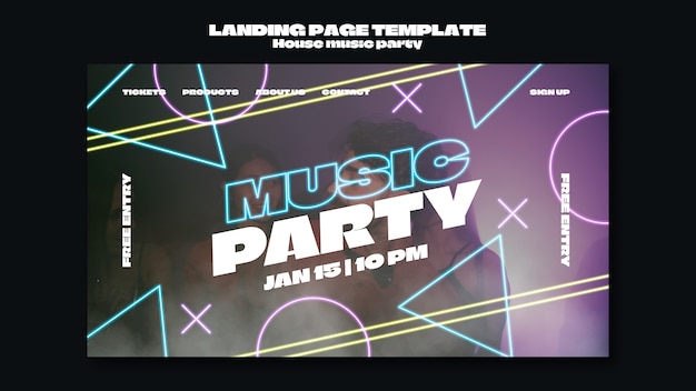 Free PSD house music party template design