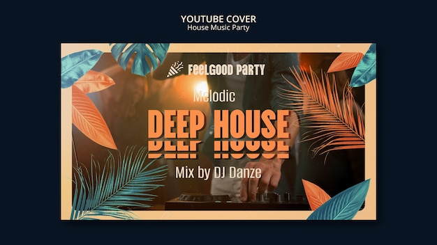 Free PSD house music party template design