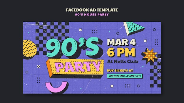 Free PSD house party  facebook template