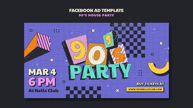 Free PSD house party  facebook template