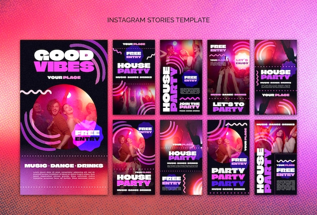 Free PSD house party  instagram stories