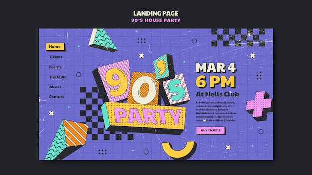 Free PSD house party  landing page template